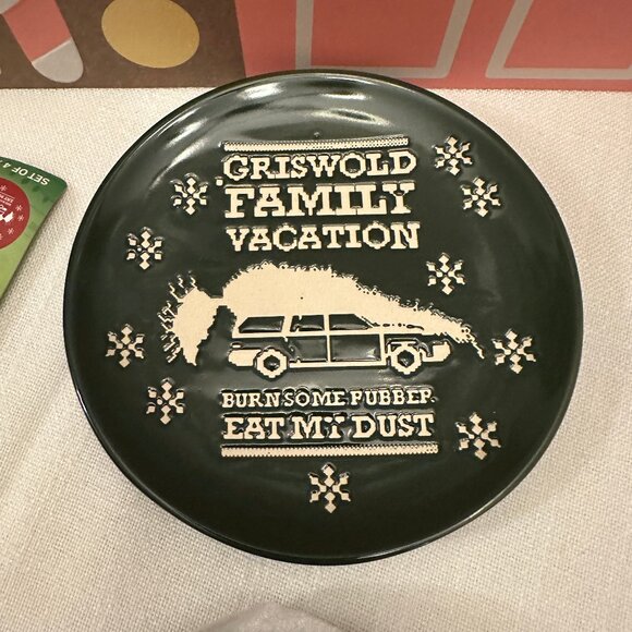 Griswold Family Vacation Appetizer Plates Set of 4 Red & Green NWT 2025 - Picture 4 of 4